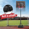 Genki 1.1 to 2.1m Portable Basketball System Stand Ring Hoop Height Adjustable Equipment Indoor for Kids Adults