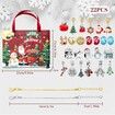 Christmas Jewelry Advent Calender Countdown Calendar DIY  Jewelry Kit for Women Girls, Include 22 Charm Beads, 2 Bracelets Chains (Red)