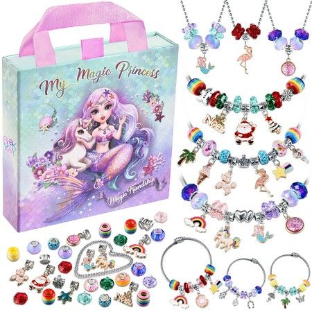 Charm Bracelet Making Kit & Unicorn/Mermaid Girl Toy - ideal Crafts for Girls Ages 3+,The Perfect Gifts for Girls who Inspire Imagination and Create Magic with Art Set and Jewelry Making Kit