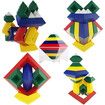 Stacking Pyramid Building Toys, 3D Puzzles, Brain Teaser for Kids Adults, Creative Preschool Learning Activities, Construction Toys (60 PCS)