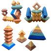 30 Pieces Soft Silicone Pyramid Stacking Building Blocks for Toddlers,Montessori Toys for 3+Years, Preschool Learning Activities, STEM Sensory Toys