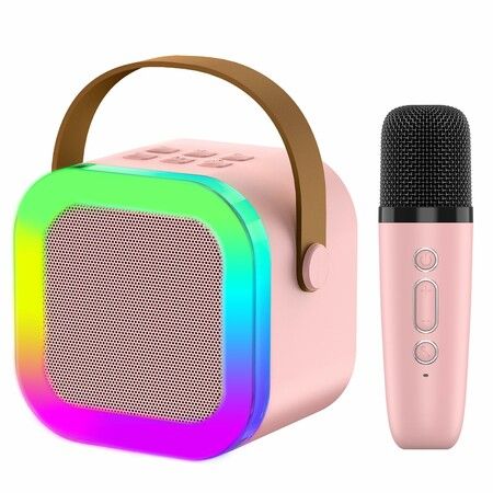 Kids Karaoke Microphone Machine Toy,Age3+ Girls Christmas Birthday Gift for Girls,Karaoke Toys Gifts for Girls Ages 3+ Year Old Birthday Party (Pink)