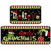 Merry Grinchmas Rugs Christmas Grinch Kitchen Mat Set of 2 Grinch Christmas Decorations for Home Kitchen Decor(40*60+40*110cm)