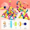 Magnetic Building Set 42 Pieces Balls Rods Safe Montessori Stacking Toys Educational Construction Play Fun Kids Ages 3+ Creative