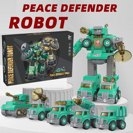 Boy Gift Ideas - 5in1 Toys for Boys 5-7, Take Apart Armored Fighting Vehicles Transform to Robot Boys Toys Building Toys for 5-8 Year Old Boys