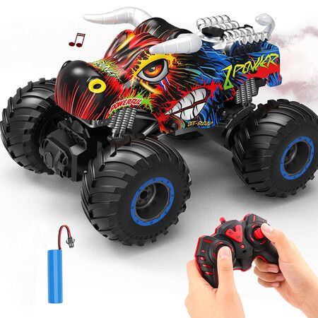 Remote Control Monster Trucks for Kids Ages 4-12 Years Old, RC Dinosaur Car Toys for Boys, Christmas and Birthday Gift Ideas, 2.4GHz Off-Road Off-Road Car