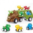 Toddler Trucks Toys for 3 4 5 6 Years Old, 5 in 1 Dinosaur Toys Push and Pull Back Vehicles for Kids