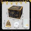 Happy Birthday Money Box for Cash Gift Pull, Black and Gold Birthday Surprise Money Gift Box for Friends and Family