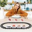 Sushi Train Set Rotating Table Food Train Battery Powered Electric Train Toy Under Christmas Tree Train Track White