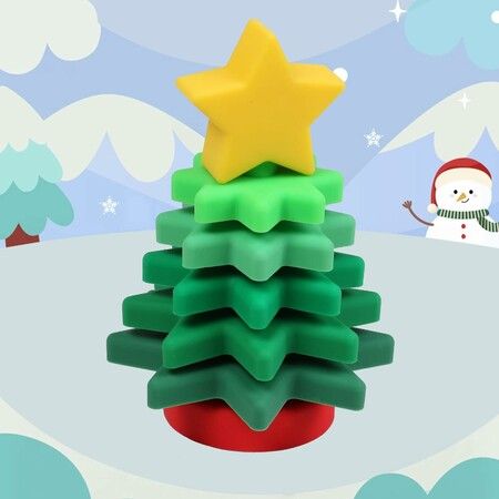 Baby Silicone Christmas Tree,Little Christmas Tree for Baby,Baby Christmas Tree (3.9 x 3.9 x 5.9 inches)