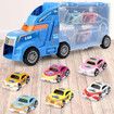 Christmas Kids Toys Car Model High Simulation Car Container Lightweight   Detachable Car Carrying Case for Kids Transport Truck Storage for Boys Gift Color Blue