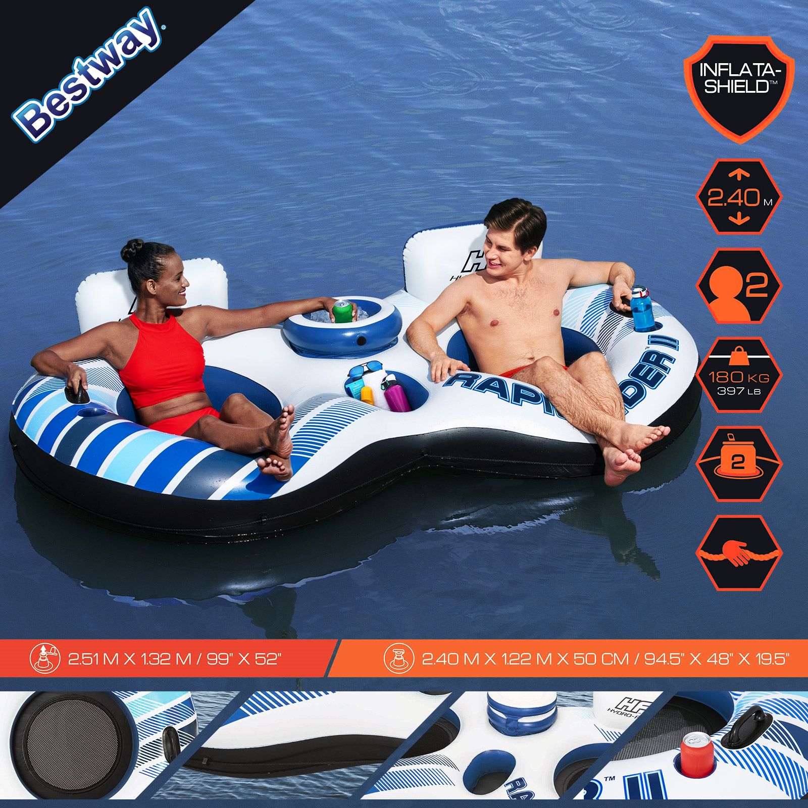 Bestway Floating Island Pool Float Tubes Man River Tube Water