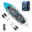 Bestway 2 Man Inflatable Kayak Blow Up Kayaking Boat Water Sport Paddling Canoe Raft Fishing Two Person with Hand Pump Paddles Carry Bag