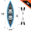 Bestway Inflatable Kayak 3.31 m x 88cm Blow up Canoe Watercraft Boat Cove Champion 2 Paddles Blue