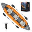 Bestway 3 Man Inflatable Kayak Blow Up Boat Kayaking Water Sport Paddling Raft Canoe Fishing Three Person Seater with Paddles Hand Pump Carry Bag