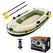 Bestway 2 Man Inflatable Boat Blow Up Fishing Rowing Rafting Water Sport Paddling Floating Air Canoe Diving River Raft with Oars Hand Pump Carry Bag