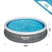 Bestway Fast Set Pool 3.66mx76cm Inflatable Above Ground Swimming Filter Pump Outdoor Round Rattan 12ftx30in Family Kids Adults Water Play Party