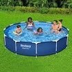 Bestway Above Ground Swimming Pool Set Over Frame Round Outdoor Indoor with Filter Pump 366x366x76cm