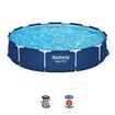 Bestway Above Ground Swimming Pool Set Over Frame Round Outdoor Indoor with Filter Pump 366x366x76cm