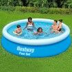 Bestway Fast Set Up Round Pool 3.66mx76cm Above Ground Swimming Inflatable 12ft x 30in Blue Outdoor Kids Adults Backyard Family Water Play Station Party