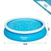 Bestway Fast Set Up Round Pool 3.66mx76cm Above Ground Swimming Inflatable 12ft x 30in Blue Outdoor Kids Adults Backyard Family Water Play Station Party