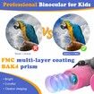 Real Binoculars for Kids 8x21 High-Resolution Optics Compact Toy Binocular for Bird Watching Travel Camping(Pink)