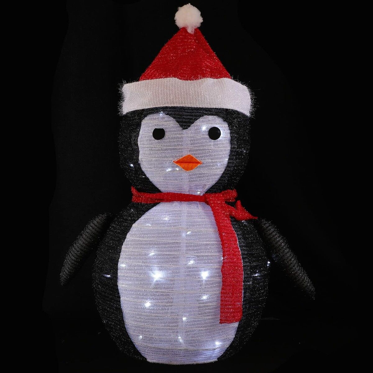 1PC Christmas Light Up Ornament Lighted Christmas Penguin  Decoration Christmas Light Outdoor Decoration Luminous Christmas Decor Bracket Ornaments