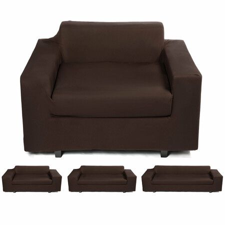 3 Seaters Elastic Sofa Cover Universal Chair Seat Protector Couch Case Stretch Slipcover Home Office Furniture Decorations Coffee Color