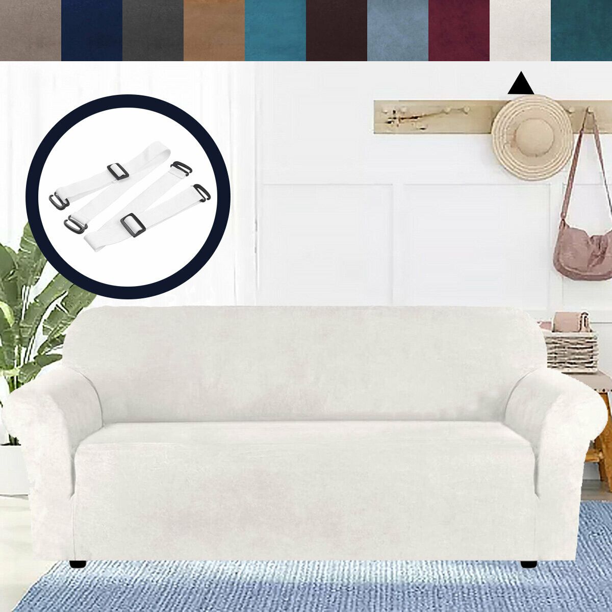 4 Seaters Elastic Sofa Cover Universal Chair Seat Protector Couch Case Stretch Slipcover Home Office Furniture DecorationsBrown