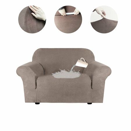 2 Seaters Elastic Sofa Cover Universal Chair Seat Protector Couch Case Stretch Slipcover Home Office Furniture DecorationBrown
