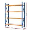 Giantz 2.4Mx2M Garage Shelving Warehouse Rack Pallet Racking Storage Shelf Blue