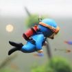 Resin Crafts Floating Aquarium Decorations Blue Fat Divers Aquarium Pendant Small Cartoon Aquarium Ornament Toy