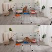 DIY Large Cat Villa Home Pet Bed Pet Cage White Wire Fence Dog Kennel Anti-skip Cat Fence Plastic Home Wooden Hammer