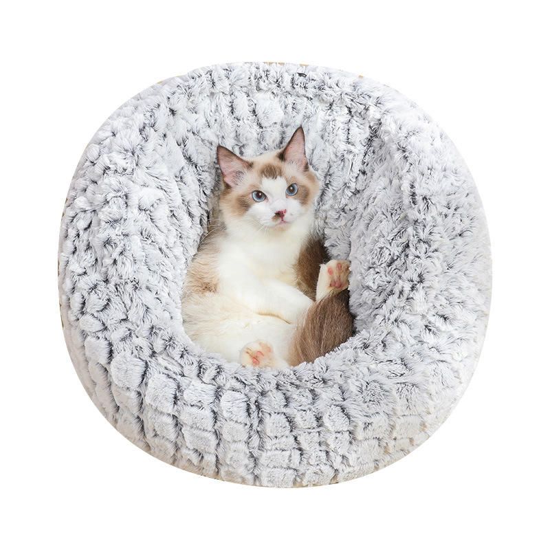 Pet Cat Bed Super Soft Warm Round Super Cute Dog Nest Kennel