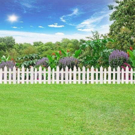 12/24PCS Outdoor PVC Plastic White Fence Garden Flowerpot Parterre Pet Fence Decoration Dog Kennel Cage