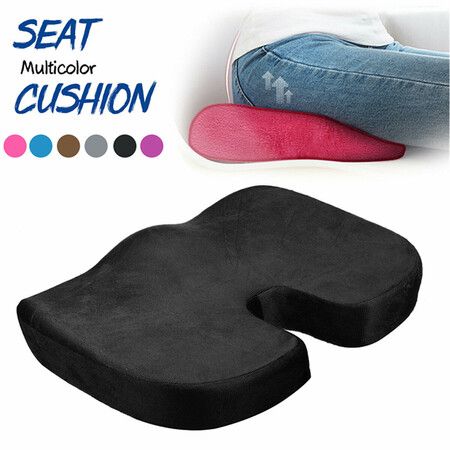 Memory Foam Seat Cushion Travel U-Shaped Orthopedic Coccyx Protection Chair Pad Massage Hip Cushion PillowRed