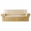 4 Seaters Elastic Velvet Sofa Cover Universal Chair Seat Protector Stretch Slipcover Couch Case Home Office Furniture Decoration Beige