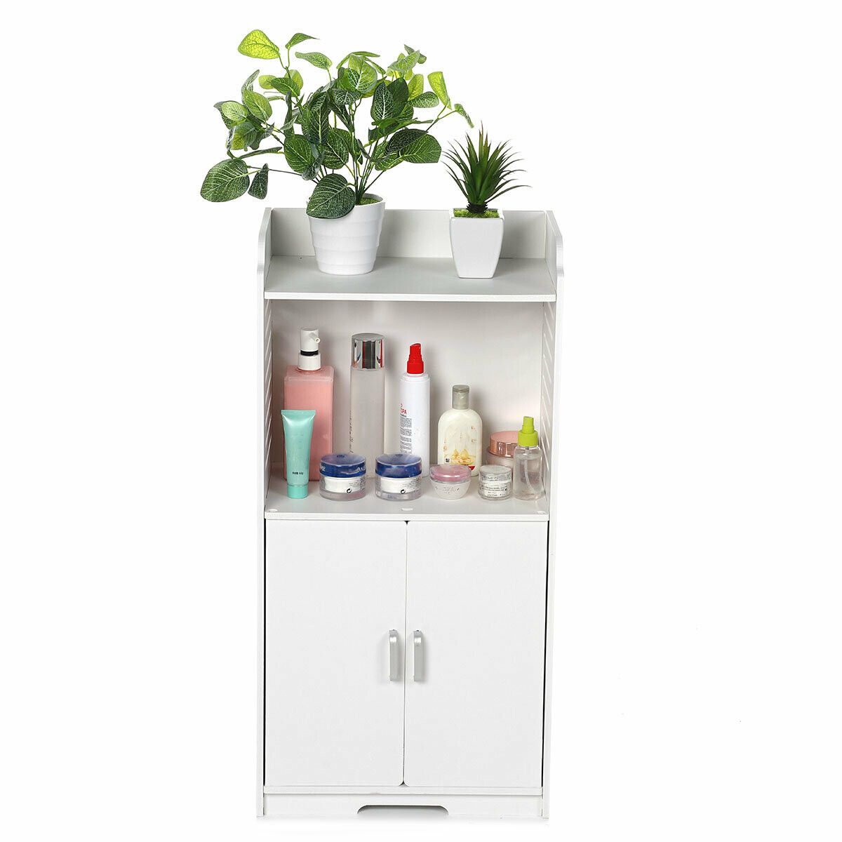 KAIJIALI WSJ005 Storage Rack Bedroom Nightstand Bathroom Cabinet Organizer-WhiteA