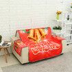 2 Seaters Sofa Mat Red Christmas Bells Sofa Cover Pet Kid Seat Protector Chair Protective Mat Slipcover Home Office Furniture Decoration