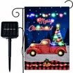 Lighted Christmas Garden Flag, LED Red Truck Flag, Vertical Merry Christmas Flag for Outdoor Yard Garden Lawn Decoration(12x18 Inch)