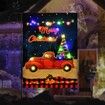 Lighted Christmas Garden Flag, LED Red Truck Flag, Vertical Merry Christmas Flag for Outdoor Yard Garden Lawn Decoration(12x18 Inch)