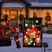 Merry Christmas Lighted Garden Flag 12x18 Inch Double Sided  LED Solar Flag, Christmas Outdoor Decorations Christmas Holiday Flag Welcome Christmas Garden Flag