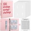 100 Envelopes Challenge Binder,A5 Money Saving Budget Binder with Cash Envelopes - Savings Challenges Book to Save 5,050 Dollars (Pink)