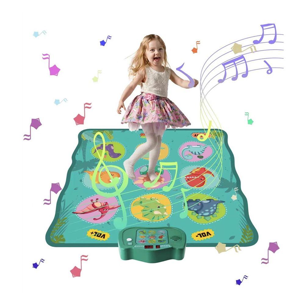 Children'S Dance Mat Dinosaur Fitness Mat Dance Game Mat Indoor Sports Toy Music Mat