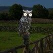 Solar Bird Scarecrow Fake Horned Owl Decoy, Bird Repellent Garden Protectors, Natural Enemy Pest Deterrent Scarecrow