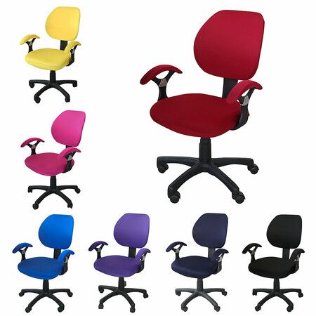 Elastic Office Chair Cover Computer Rotating Chair Protector Stretch Armchair Seat Slipcover Decoration Yellow