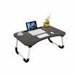 Portable Foldable Laptop Desk with Phone Slot Cup Holder Lazy Bed Study Desk for Home OfficeWoodUpgraded Version