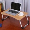 Portable Foldable Laptop Desk with Phone Slot Cup Holder Lazy Bed Study Desk for Home OfficeWoodUpgraded Version