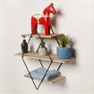 Bookshelf 3 tiers 19.7"H Wall Stroage Shelf Metal Shelf Rack Vintage Wall Unit Retro Wood Industrial Style Storages Display Love