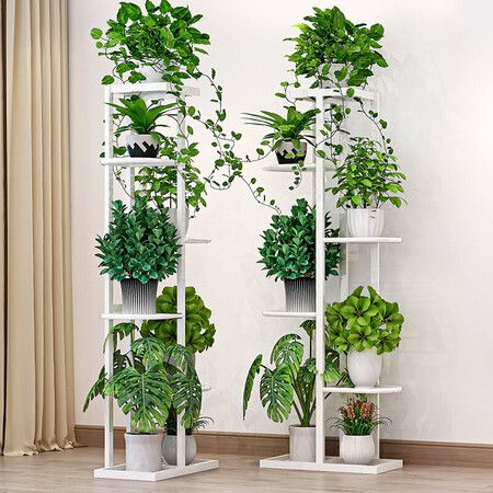 Wooden Plant Stand In/Outdoor Garden Planter Flower Pot Stand Shelf 6 LayersWood